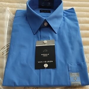 Van Heusen Men's Bright Blue Fitted Dress Shirt